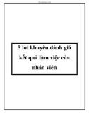 5 lời khuyên đánh giá kết quả làm việc của nhân viên