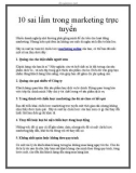 10 sai lầm trong marketing trực tuyến