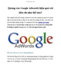 Quảng cáo Google Adwords hiệu quả với tiêu chí như thế nào?