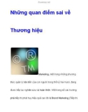 Những quan điểm sai về Thương hiệu