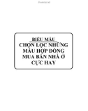 Chọn lọc những mẫu hợp đồng mua bán nhà ở cực hay