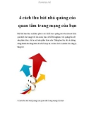 4 cách thu hút nhà quảng cáo quan tâm trang mạng của bạn