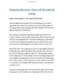 Marketing Research: công cụ để bắt mạch thị trường