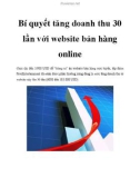 Bí quyết tăng doanh thu 30 lần với website bán hàng online