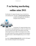 5 xu hướng marketing online năm 2011