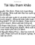 NHỮNG VẤN ĐỀ CHUNG VỀ PHÂN TÍCH HOẠT ĐỘNG KINH DOANH