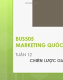 Bài giảng Marketing quốc tế: Tuần 12 - Th.S Nguyễn Thị Minh Hải