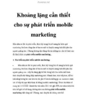 Khoảng lặng cần thiết cho sự phát triển mobile marketing