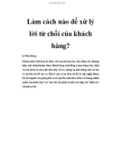 Làm cách nào để xử lý lời từ chối của khách hàng?