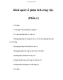 Khái quát về phân tích công việc (Phần 1)