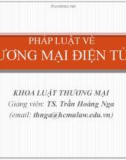 Bài giảng Pháp luật về thương mại điện tử: Chương 3 - TS. Trần Hoàng Nga