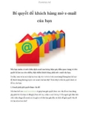 Bí quyết để khách hàng mở e-mail của bạn