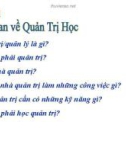 Bài giảng môn Quản trị học - Chương 1: Tổng quan về Quản trị học