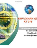 Bài giảng Kinh doanh quốc tế: Giới thiệu môn học - Trương Khánh Vĩnh Xuyên