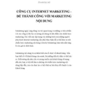 ĐỂ THÀNH CÔNG VỚI MARKETING NỘI DUNG