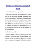 Bốn bài học thành công trong kinh doanh