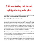 5 lỗi marketing chủ doanh nghiệp thường mắc phải