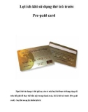 Lợi ích khi sử dụng thẻ trả trước Pre-paid card