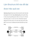 Làm Brochure thế nào để đạt được hiệu quả cao