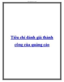 Tiêu chí đánh giá thành công của quảng cáo