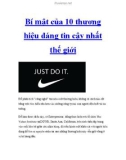 Bí mật của 10 thương hiệu đáng tin cậy nhất thế giới