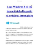 Logo Windows 8 có thể làm mất tính đồng nhất và cơ hội tái thương hiệu