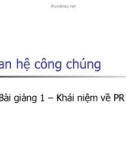 HUA Quan hệ công chúng: Bài giảng 1. Khái niệm về PR