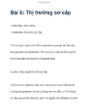 Bài 6: Thị trường sơ cấp