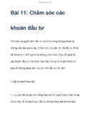 Bài 11: Chăm sóc các khoản đầu tư