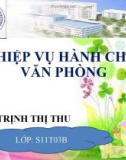 NGHIỆP VỤ HÀNH CHÍNH VĂN PHÒNG