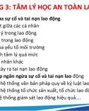 Bài giảng Tâm lý học lao động - Chương 3: Tâm lý học an toàn lao động