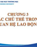 Bài giảng Quan hệ lao động - Chương 3: Các chủ thể trong quan hệ lao động