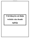 5 lời khuyên cải thiện website của doanh nghiệp