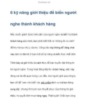 Những kỹ năng giới thiệu để biến người nghe thành khách hàng