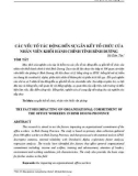 Các yếu tố tác động đến sự gắn kết tổ chức của nhân viên khối hành chính tỉnh Bình Dương