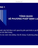 Bài giảng PHƯƠNG PHÁP ĐỊNH LƯỢNG TRONG KINH TẾ