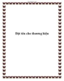 Đặt tên cho thương hiệu