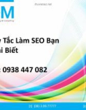 Các quy tắc làm SEO bạn cần phải biết