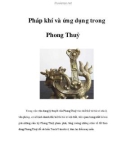 Pháp khí và ứng dụng trong Phong Thuỷ