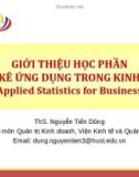 Bài giảng Thống kê ứng dụng trong kinh doanh: Chương 0 - ThS. Nguyễn Tiến Dũng