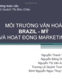 Môi trường văn hóa của nước Brazil và Mỹ ảnh hưởng đến hoạt động marketing