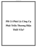 PR Có Phải Là Công Cụ Phát Triển Thương Hiệu Thiết Yếu?