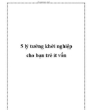 5 lý tưởng khởi nghiệp cho bạn trẻ ít vốn