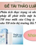 Phân tích thực trạng và những giải pháp để phát triển mặt hàng mới TH true milk của Công ty cổ phần sữa TH trên thị trường Hà Nội'