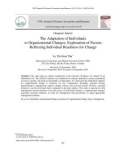 Sự thích ứng của cá nhân với thay đổi tổ chức: Khám phá các nhân tố phản ánh sự sẵn sàng thay đổi của cá nhân