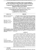 Công bố thông tin trách nhiệm xã hội của doanh nghiệp và bất cân xứng thông tin: Bằng chứng thực nghiệm tại Việt Nam