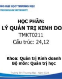 Bài giảng Tâm lý quản trị kinh doanh - Chương 1: Tổng quan về tâm lý quản trị kinh doanh (Năm 2022)