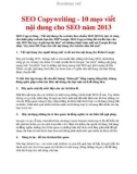 SEO Copywriting - 10 mẹo viết nội dung cho SEO năm 2013