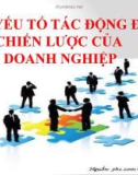 Bài giảng Các yếu tố tác động đến chiến lược của doanh nghiệp