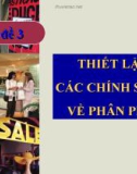 Thiết lập các chính sách về phân phối